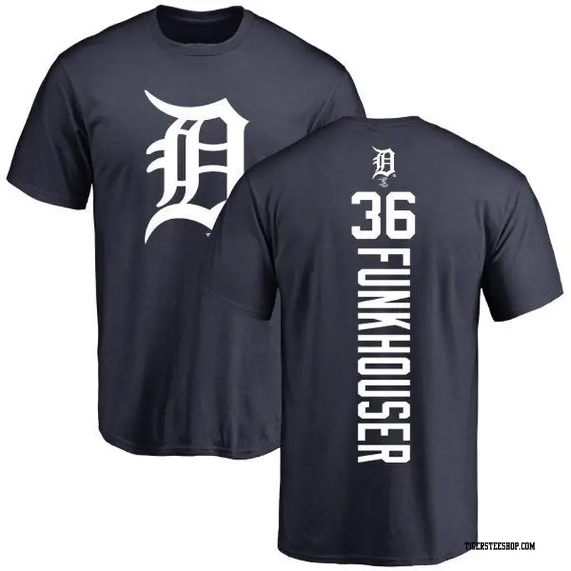 Men's Detroit Tigers ＃36 Kyle Funkhouser Navy Backer T-Shirt