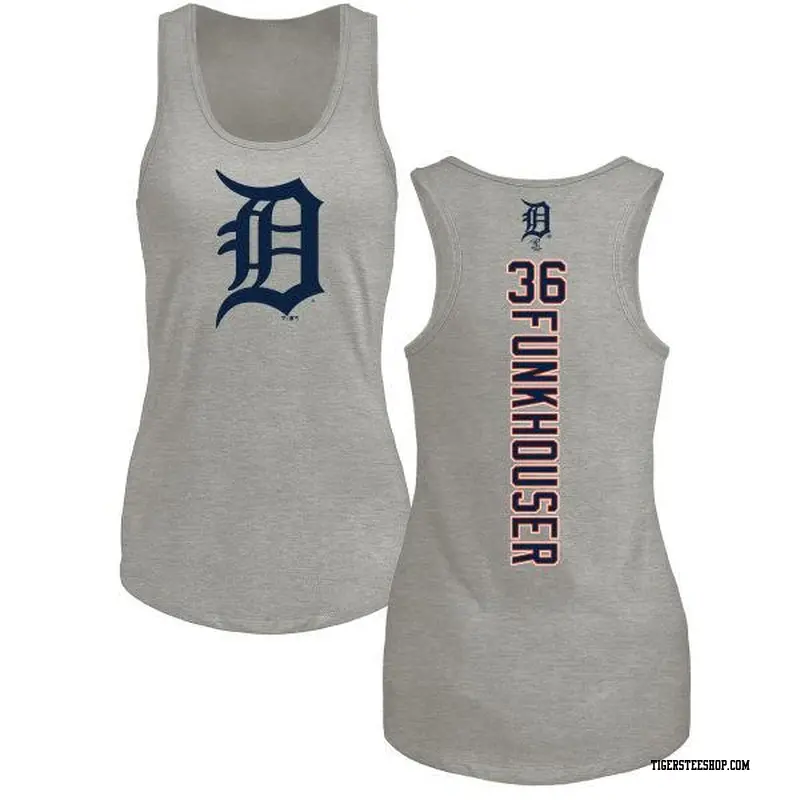 Women's Detroit Tigers ＃36 Kyle Funkhouser Ash Branded Backer Tank Top