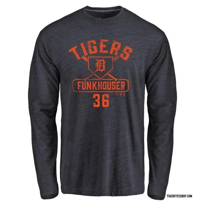 Youth Detroit Tigers ＃36 Kyle Funkhouser Navy Branded Base Runner Long Sleeve T-Shirt