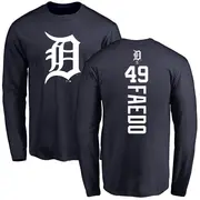 Youth Detroit Tigers ＃49 Alex Faedo Navy Backer Long Sleeve T-Shirt